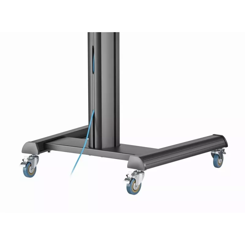 Soporte de TV de suelo Gembird TVS-70T-02 para pantallas de 37 inch-70 inch, máx. 70 kg, VESA 200x200-600x400, inclinable ±5°/-12°, altura ajustable, ruedas, gestión de cables