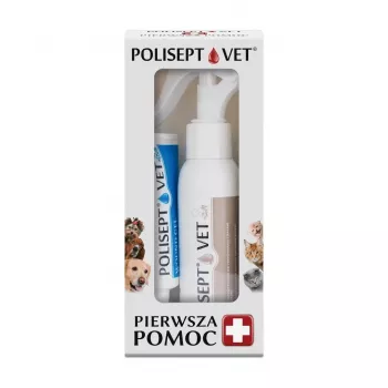 Botiquín veterinario de primeros auxilios JM Sante Polisept Vet para perros y gatos – set de pomadas para el cuidado de heridas, 150 g, caja de cartón