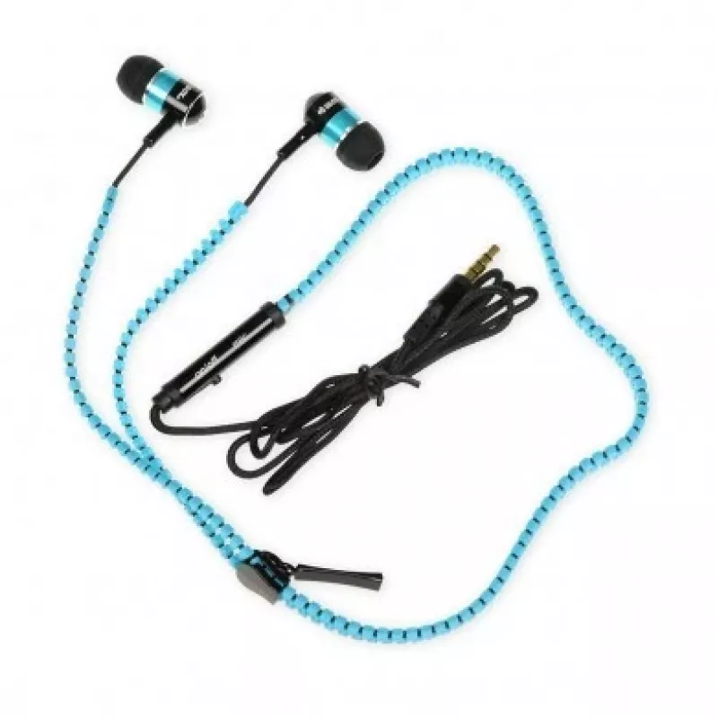 Auriculares in-ear con diseño de cremallera y micrófono
