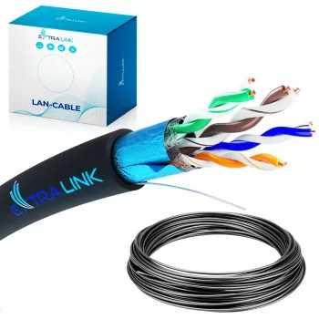 Cable de red Extralink CAT5E FTP (F/UTP) 50M negro