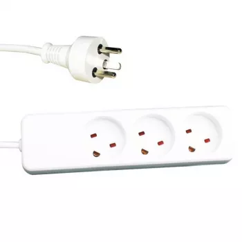Alargador de corriente Garbot 24155123-7EE 7 m 3 tomas de CA para interior blanco