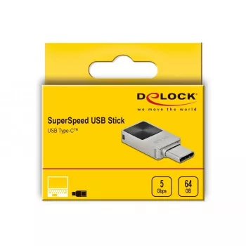 Unidad flash USB DeLOCK 64 GB USB-C 3.2 Gen 1 carcasa de metal mini