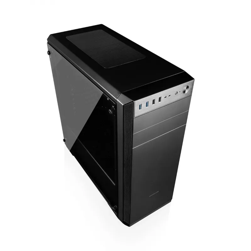 Carcasa de PC MODECOM Oberon Pro Midi Tower, cristal templado, microATX/ATX, 7 ranuras, 395 mm GPU, 2x3,5 pulgadas + 3x2,5 pulgadas bahías, USB 3.2 Gen1