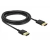 DeLOCK Slim High Quality - cable HDMI con Ethernet - HDMI (M) a HDMI (M) - 25 cm - triple aislamiento - negro - compatible con 4K (85117)
