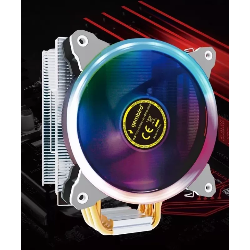 Disipador de CPU Gembird CPU-HURACAN-ARGB-X130 12 cm negro blanco