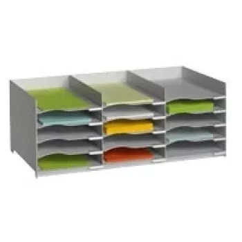 Clasificador Paperflow EO532.02 gris claro con 15 compartimentos