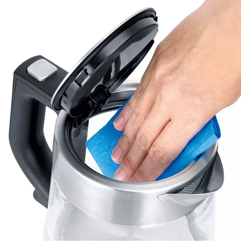 Severin WK 3468 Hervidor de agua 1 L 2200 W Negro, Acero inoxidable, Transparente