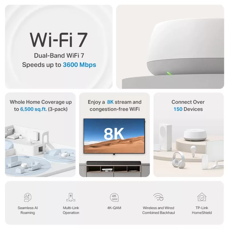 TP-Link Deco BE22 dual band (2,4 GHz / 5 GHz) Wi-Fi 7 (802.11be) blanco 2 uds.