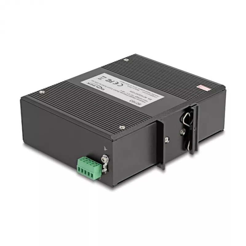 Switch Gigabit Ethernet DELOCK 80163, switch industrial de 8 puertos RJ45, no gestionado, carcasa de metal