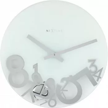 Reloj NeXtime 8115 Dropped, Ø43 cm, pared, plata