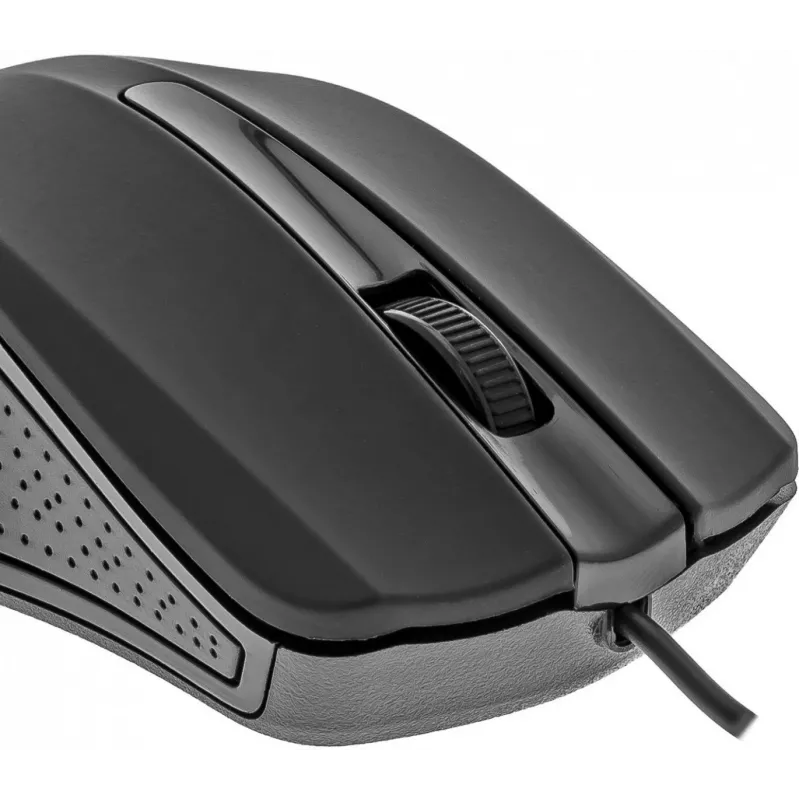Ratón USB con cable, 3 botones, superficie engomada, 1000 DPI