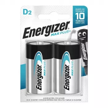 Pilas alcalinas Energizer D Max Plus, pack de 2