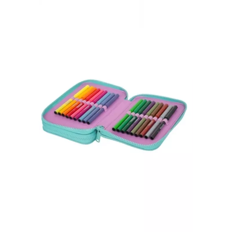 Estuche Coolpack Jumper 2 – diseño de doble piso, cremallera, superficie de tela