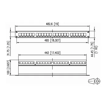 METZ CONNECT BTR E-DAT Módulo 24x8(8) - Panel de parcheo - 1U - 24 puertos (130921-00-E)