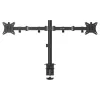 Soporte de mesa para monitor SAVIO UM-03 negro, pinza doble para monitor, VESA 100x100, compatible con 17 inch–32 inch, altura/inclinación/orientación/rotación