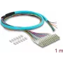 Cable de fibra óptica DELOCK 12x LC-UPC simplex a 12x extremo de cable abierto, 1 m