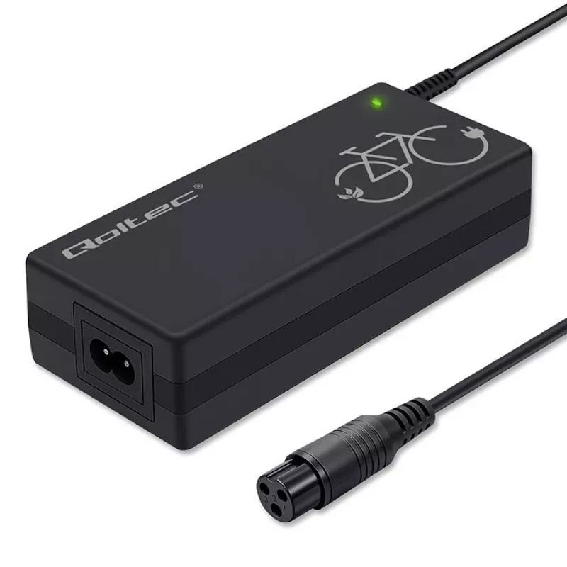 Cargador de batería QOLTEC cargador para e-bike 36V 42V 2A 3P GX16