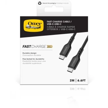 Otter Products OtterBox - Cable USB - 24 pines USB-C (macho) a 24 pines USB-C (macho) - USB 2.0 - 3 A - 2,0 m - Negro (78-81357)