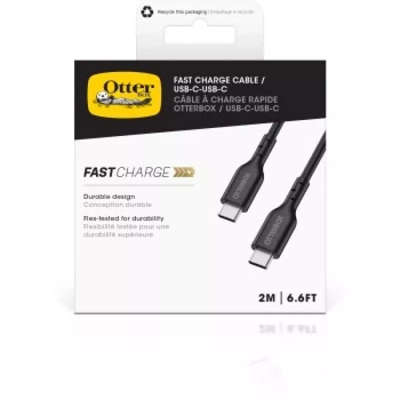 Otter Products OtterBox - Cable USB - 24 pines USB-C (macho) a 24 pines USB-C (macho) - USB 2.0 - 3 A - 2,0 m - Negro (78-81357)