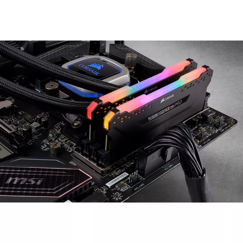 DIMM 32 GB DDR4-2666 2x 16 GB dual kit negro CMW32GX4M2A2666C16 Vengeance RGB PRO INTEL XMP