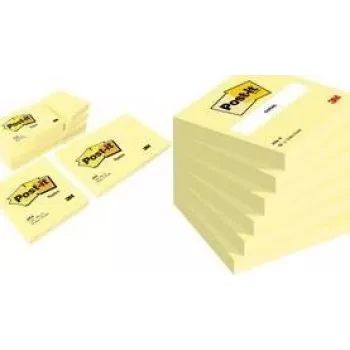 Notas Post-It amarillas pack de 6 etiquetas autoadhesivas cuadradas 76x76mm 3M