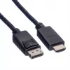 Cable ROLINE 11445780 1 m DisplayPort a HDMI negro