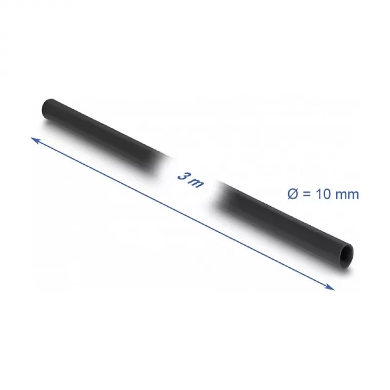 Tubo aislante de PVC DeLOCK 3 m x 10 mm negro - material PVC - -40 a 105 °C