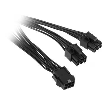 Cable divisor de alimentación PCIe 6-pin a PCIe 6-pin x2, 0,15 m, No name ZUAD-766, negro