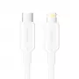 Cable USB-C a Lightning 3A 480Mbit/s 1 m BLANCO