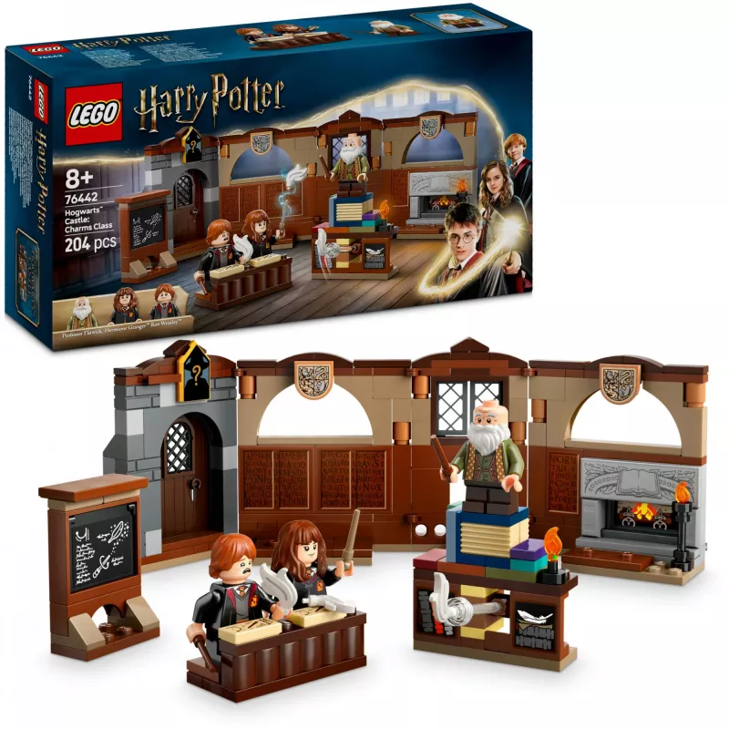 Set de construcción LEGO Harry Potter Clase de encantamientos del castillo de Hogwarts 76442 – 204 piezas, 3 minifiguras, para niños a partir de 8 años