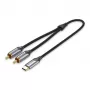 Vention cable de audio USB-C a 2 conectores macho RCA, 2 m