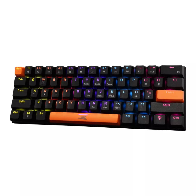 Teclado mecánico Baracuda Dolphin negro distribución US con switches Blue
