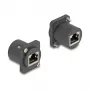 Delock Módulo tipo D RJ45 conector hembra a conector hembra con tornillos negro (88106)