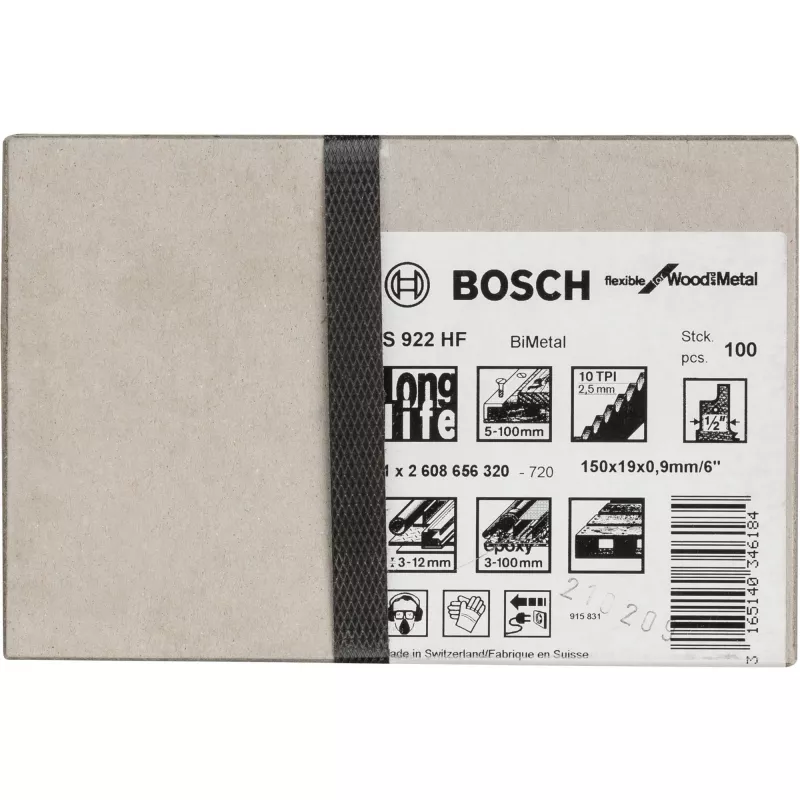 Hoja de sierra sable Bosch S 922 HF bimetal 15 cm para madera metal