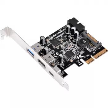 SilverStone ECU05 - adaptador USB - PCIe 2.0 x2 perfil bajo - USB 3.1 Type-C x 1 + USB3.0 x 2 + USB3.0 (interno) x 2 (SST-ECU05)