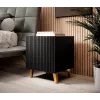 Set de mesitas de noche cama meble PAFOS, 2 uds., 45×40×51 cm, negro mate, MDF/aglomerado