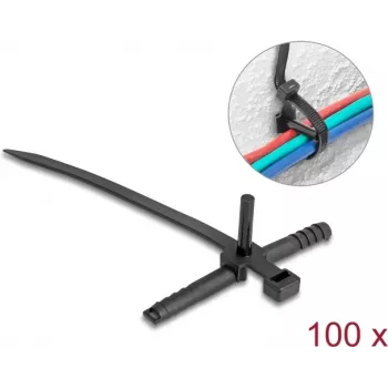 Brida para cables DELOCK 18914, 150 x 7 mm, negra, pack de 100