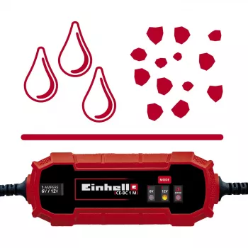 Cargador de batería Einhell CE-BC 1 M 6/12 V rojo