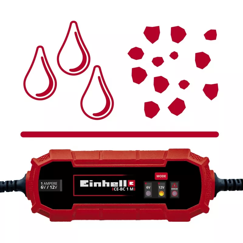 Cargador de batería Einhell CE-BC 1 M 6/12 V rojo