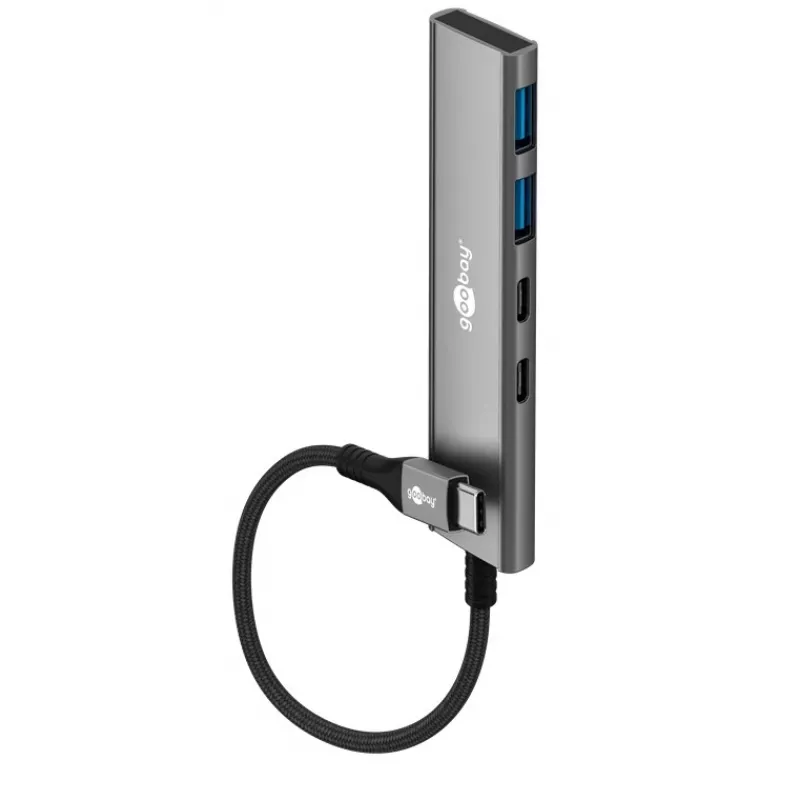 Goobay hub USB slim de 4 puertos USB-C a/USB-A 5 Gbit/s - conector USB 3.2 (76563)