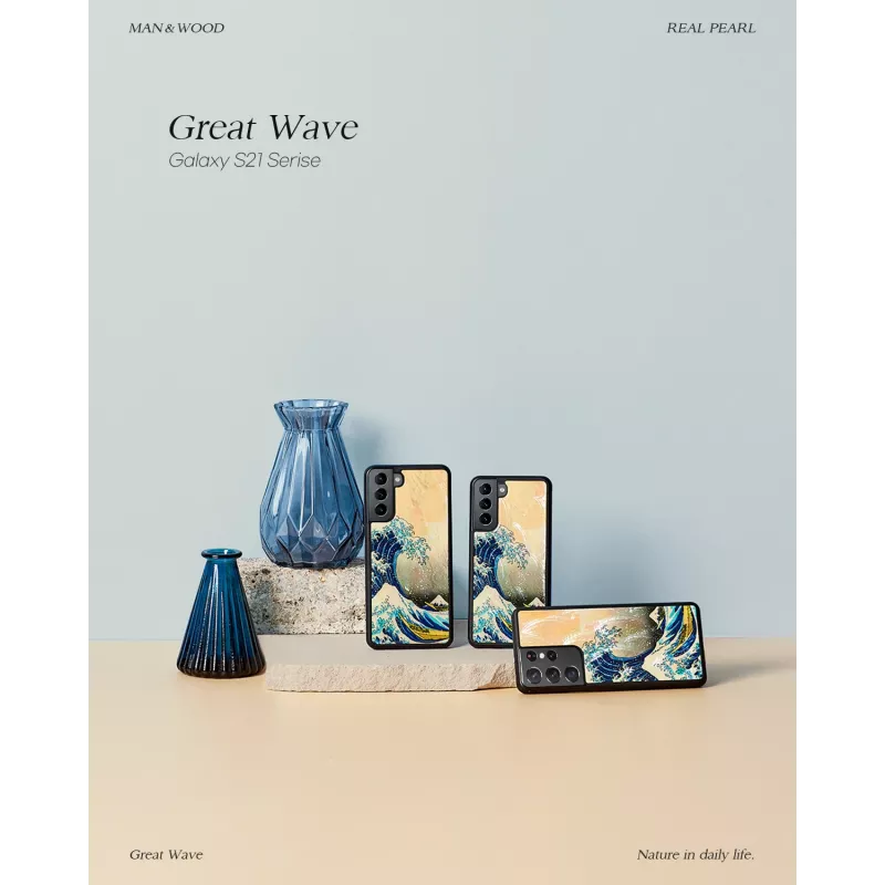 Funda para smartphone iKins para Samsung Galaxy S21+ — tapa trasera protectora 'great wave'