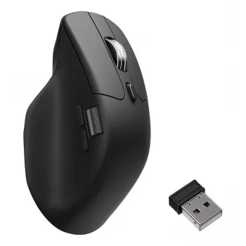 Ratón Keychron M6 para diestros universal — óptico, RF inalámbrico + Bluetooth + USB-C, 30000 DPI, negro