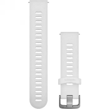 Garmin Correa de repuesto 20mm Silicona Blanco/Acero inoxidable Hebilla