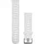 Garmin Correa de repuesto 20mm Silicona Blanco/Acero inoxidable Hebilla