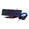 Teclado gaming con ratón GEMBIRD GGS-UMGL4-02 - tamaño completo USB QWERTY inglés de EE. UU., negro, retroiluminación LED