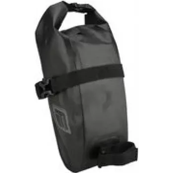 Bolsa de sillín para bicicleta FISCHER Waterproof M — negra, material PVC, espacio de almacenamiento bajo el sillín