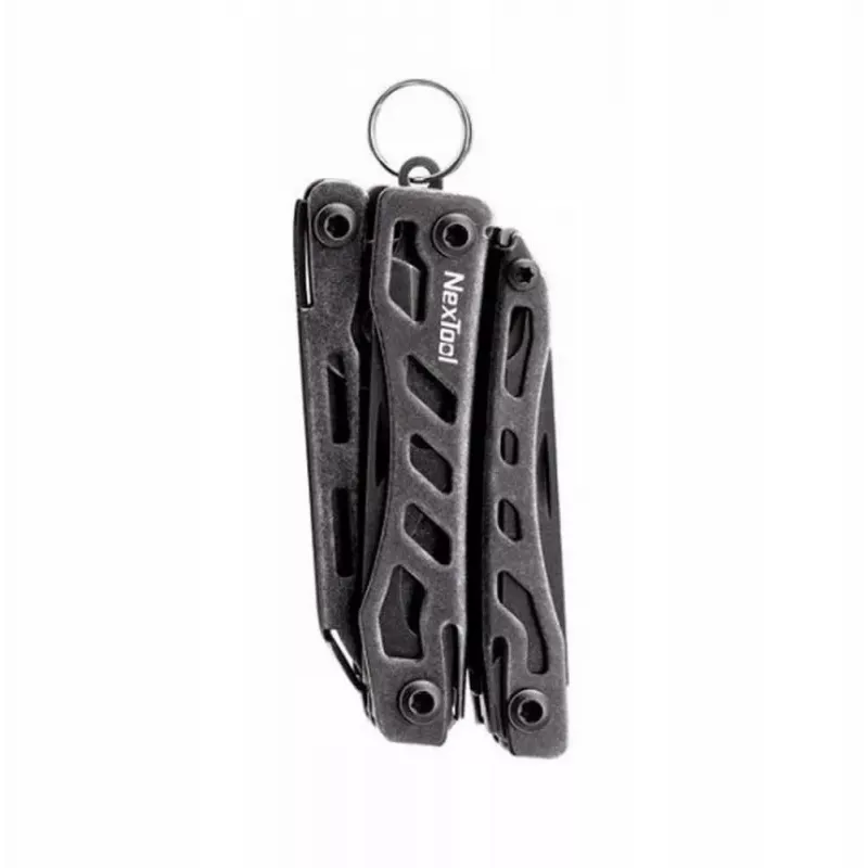 Multitool Nextool Mini FLAGSHIP NE20122 — 10-en-1 multitool compacto de acero inoxidable, negro, 67×27×17 mm, 83 g