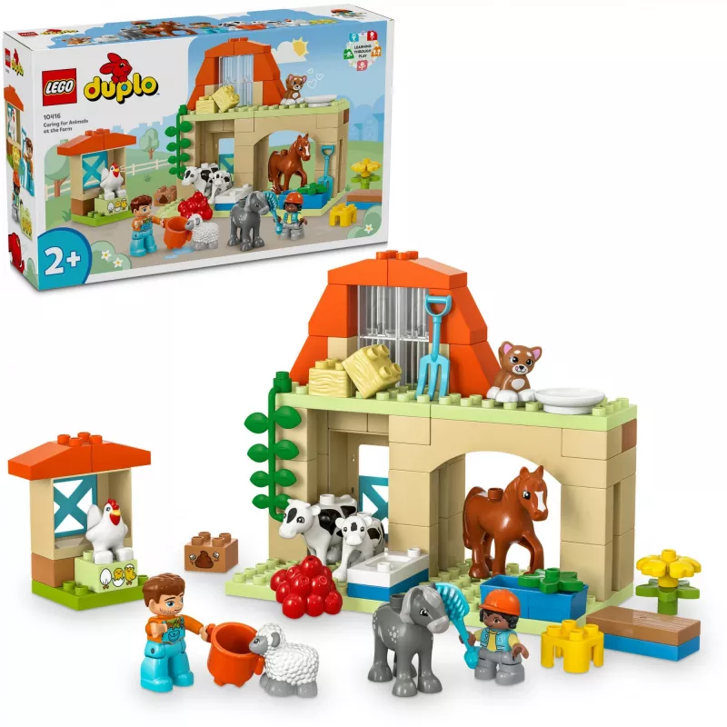Juguete de construcción LEGO DUPLO cuidado de animales de granja set 10416 — 74 piezas, 2 minifiguras, edad 2+