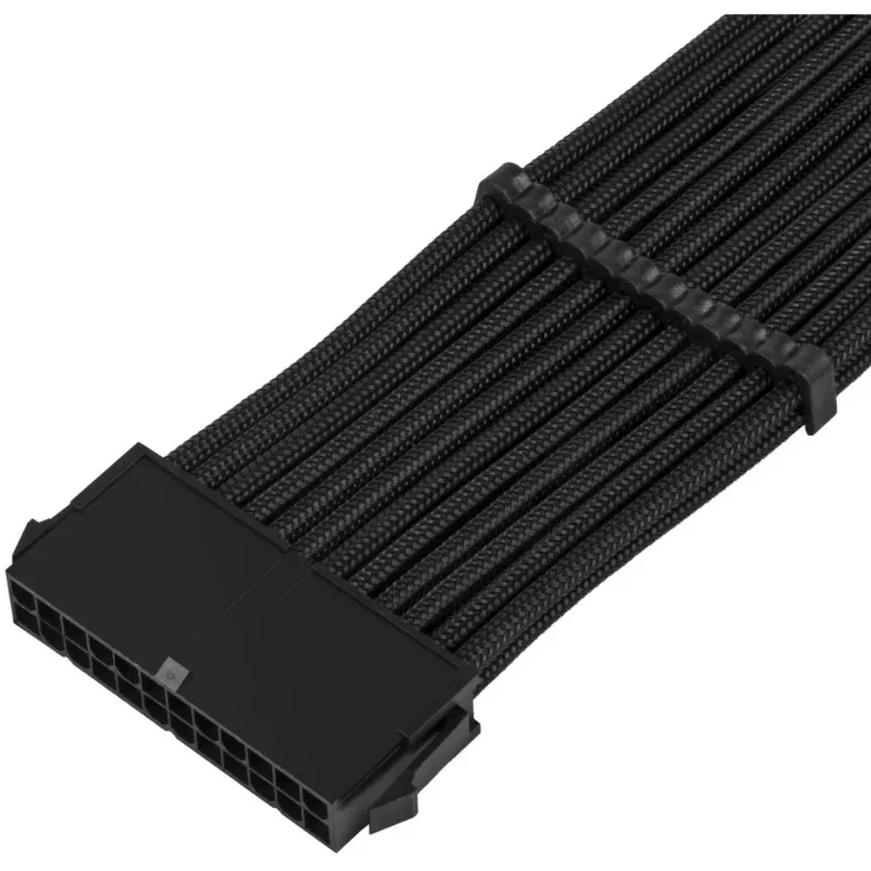 SilverStone PP07E - Cable de extensión de alimentación - ATX, 24-polig (H) a ATX, 24-polig (M) - 30 cm - Negro