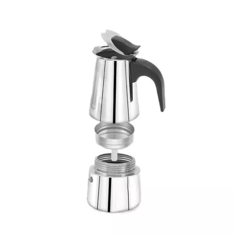 Cafetera moka Maestro MR-1660-9, cafetera de fogón para 6 tazas, negra